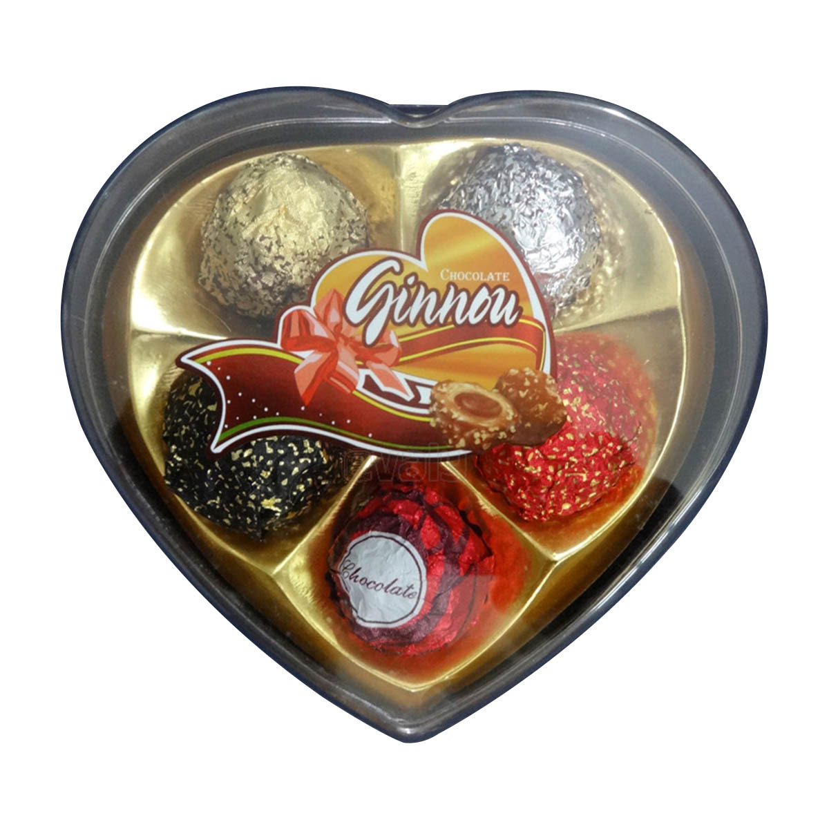 Ginnon Chocolate Heart Shape Box Mix Flavour 50gm